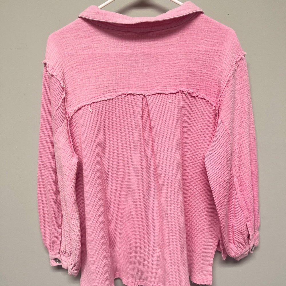 POL Rose Textured Button-Up - Picture 4 of 4